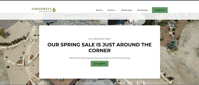 Footprint Decks & Design website, screenshot 3