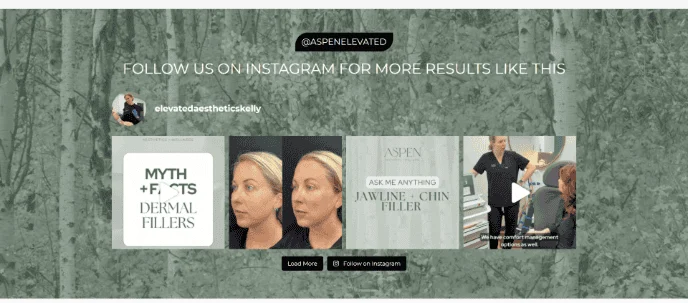 Aspen Aesthetics + Wellness website, screenshot 2