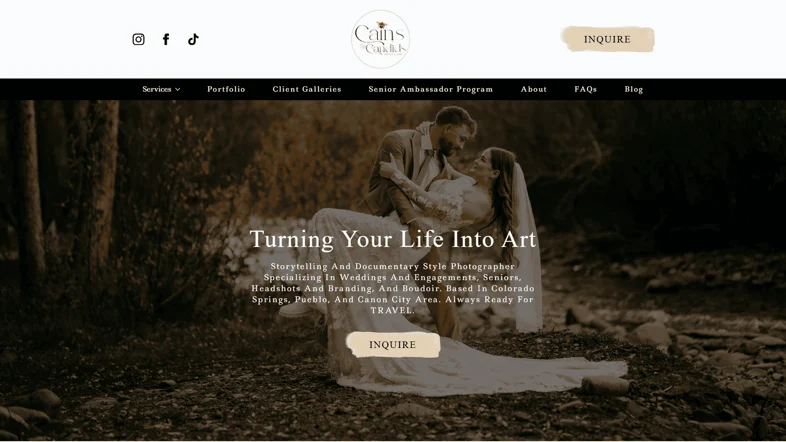 Cain's Candids website, screenshot 1