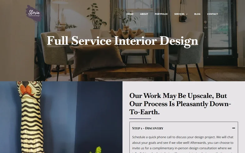 Storia Interiors & Designs full service interior design page
