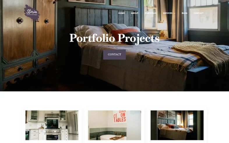 Storia Interiors & Designs portfolio page