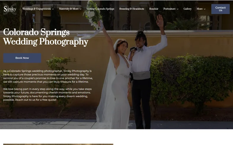 Siroky Photography wedding photography page