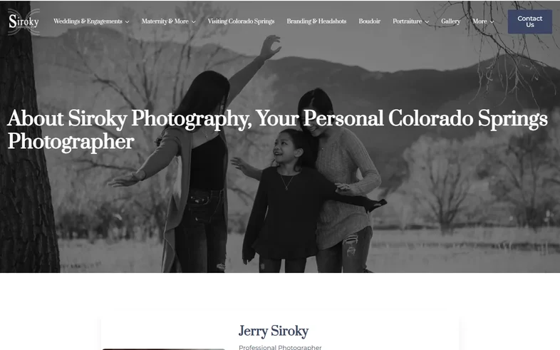 Siroky Photography about page
