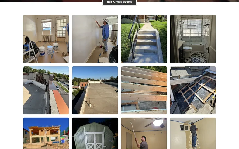 Furball Handyman gallery page with photos of painting, roofing and remodeling jobs