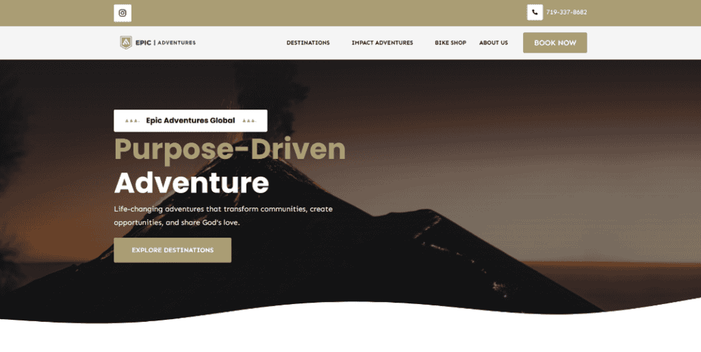 epic adventures global website screenshots